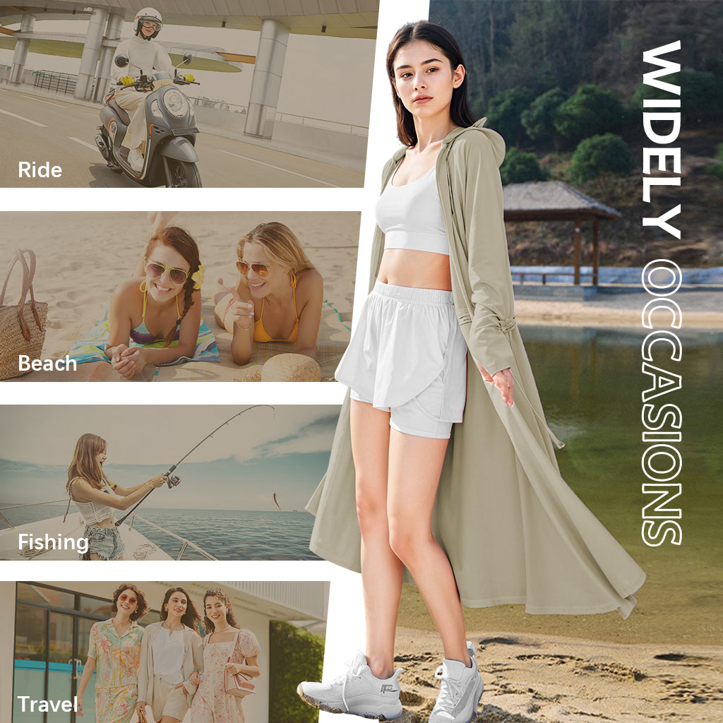 SANNIDHI Women's UPF50+ Sun Protection Hoodie Jacket Long Sleeve Swim Beach Cover Up Lightweight Zip Hiking Shirt Suit Coverups Quick Dry SPF Sun Jacket SANNIDHI Women's UPF50+ Sun Protection Hoodie Jacket Long Sleeve Swim Beach Cover Up Lightweight Zip Hiking Shirt Suit Coverups Quick Dry SPF Sun Jacket